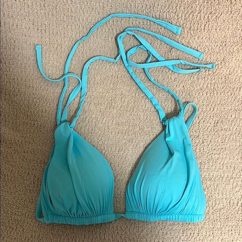 Aqua Halter Bikini Top